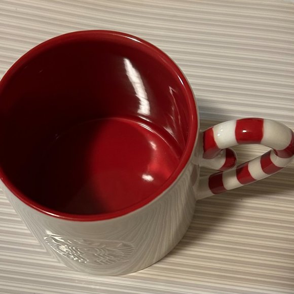 2014 Starbucks Candy Cane Handle Ceramic 12 oz. Coffee Mug - Picture 2 of 4